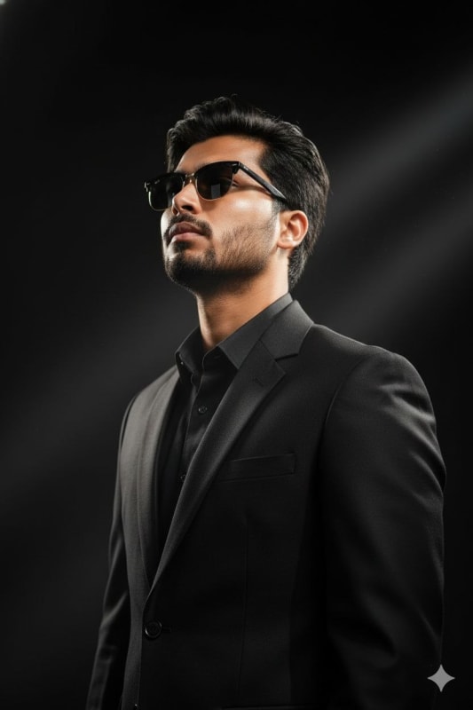 Dramatic Retro Editorial Portrait with AI - view 1