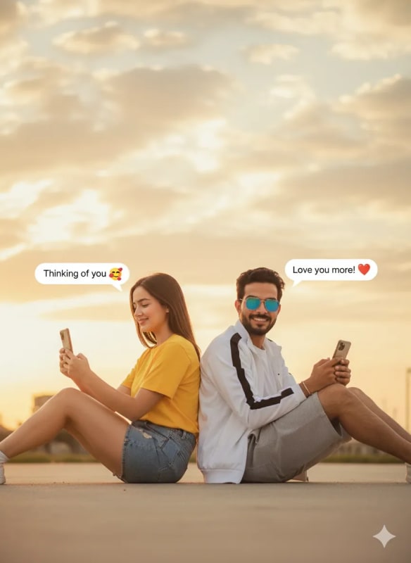 Romantic Sunset Couple Scene: AI Art Prompt - view 1
