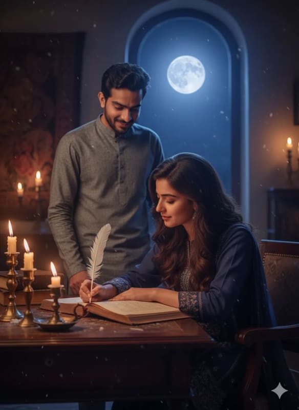 Romantic Candlelit Writing Scene: AI Art Prompt thumbnail 2