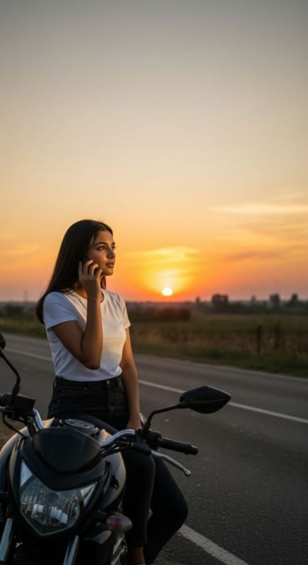 Golden Hour Motorcycle Portrait thumbnail 4