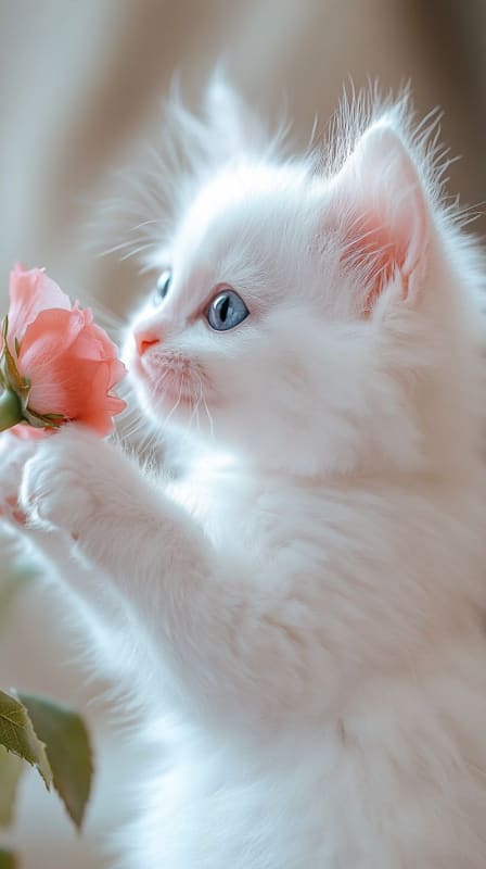 Kitten and Rose Hyperrealistic Pet Portrait thumbnail 2