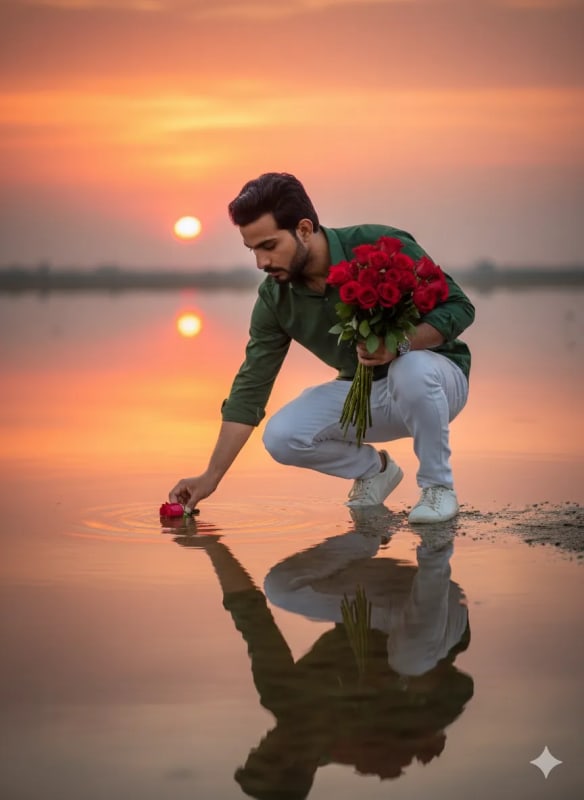 Golden Hour Rose Offering: Fine Art Portrait Photography thumbnail 2