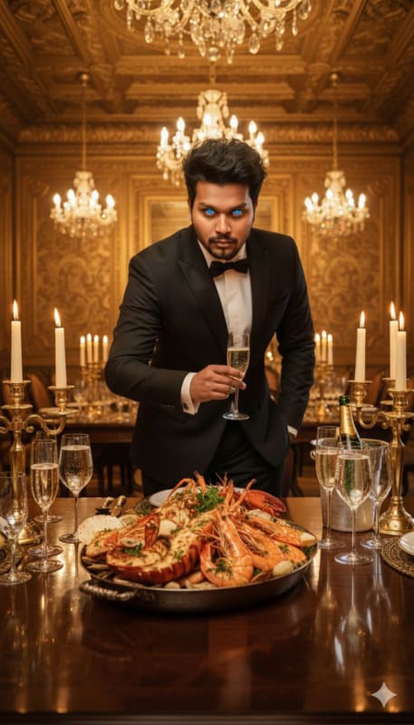 Luxury Golden Fine Dining Portrait - view 1