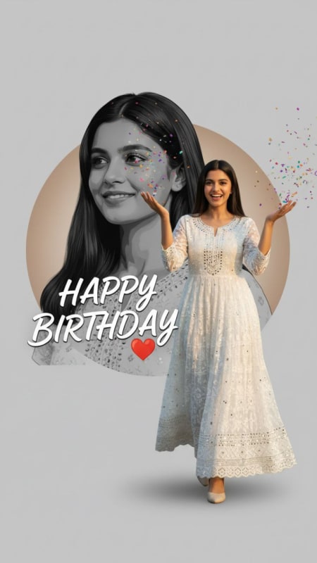 Modern Split-Personality Birthday Campaign Poster - view 1