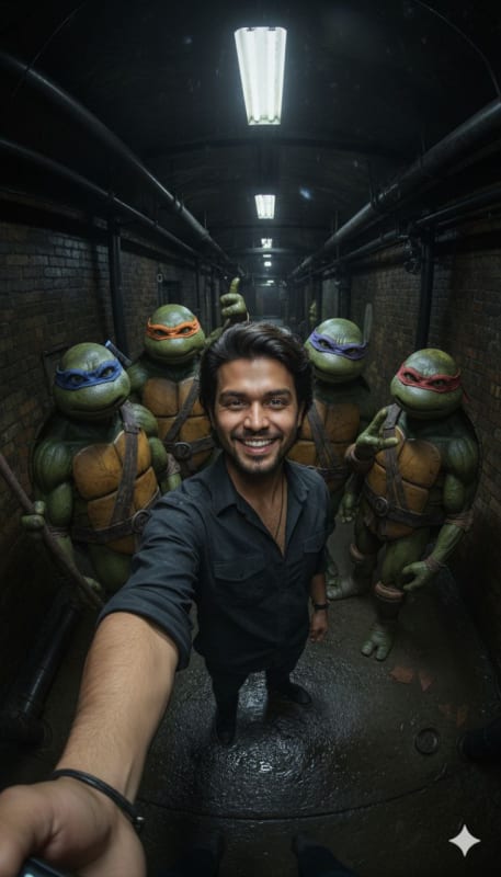 Realistic TMNT 1990s Sewer Selfie - view 1