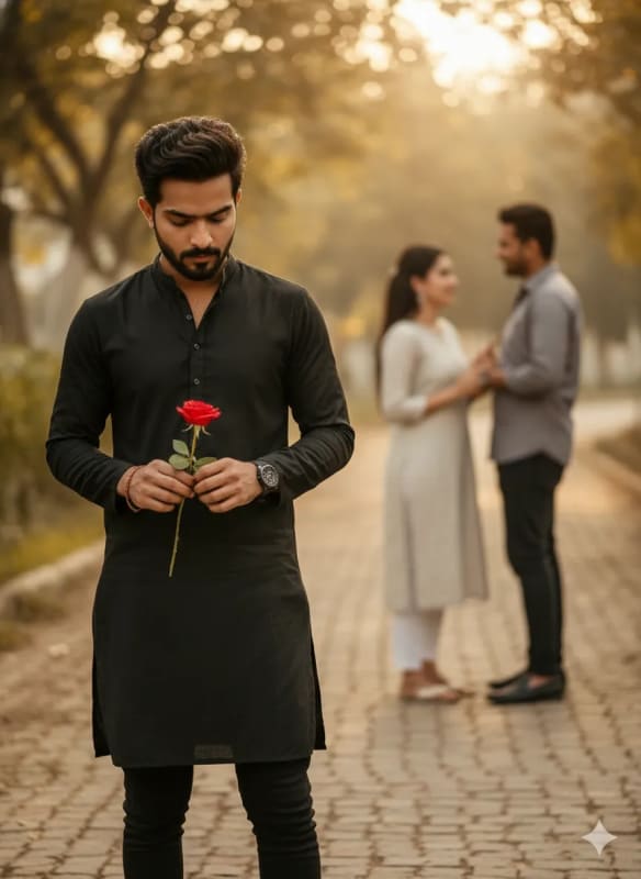 Heartbreak Scene: Man with Rose, Lost Love thumbnail 2