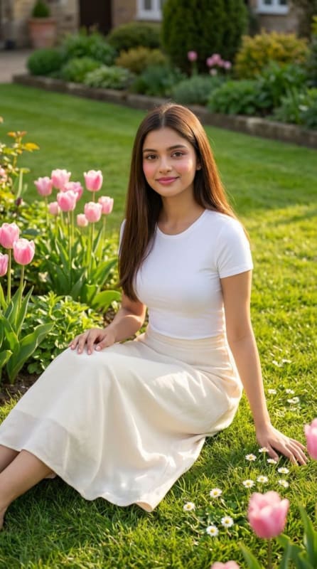 Graceful Woman in Spring Garden thumbnail 3
