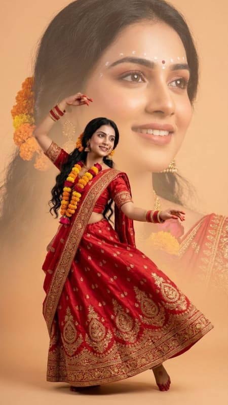 Divine Radha Double-Exposure Portrait thumbnail 3