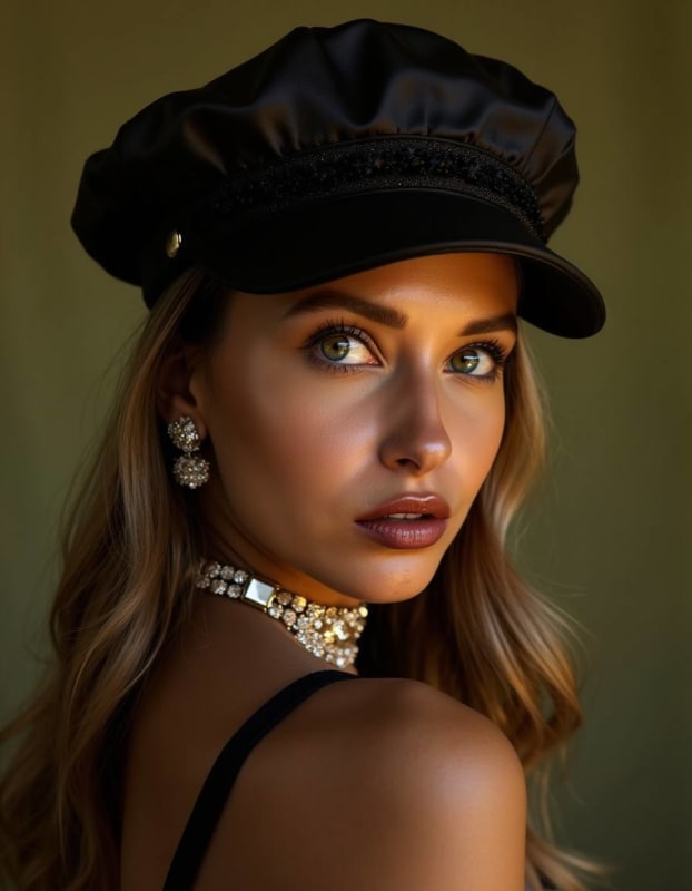 Elegant Woman in Black Beret: Parisian Fashion Editorial thumbnail 2