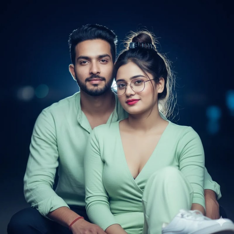 Hyperrealistic Portrait of a Young Couple in Editorial Style thumbnail 5
