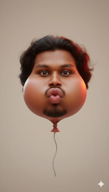 Surreal Balloon Face 3D Art Toy - view 1