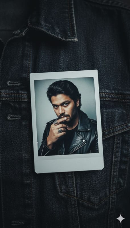 Portrait Print on Indigo Denim thumbnail 2