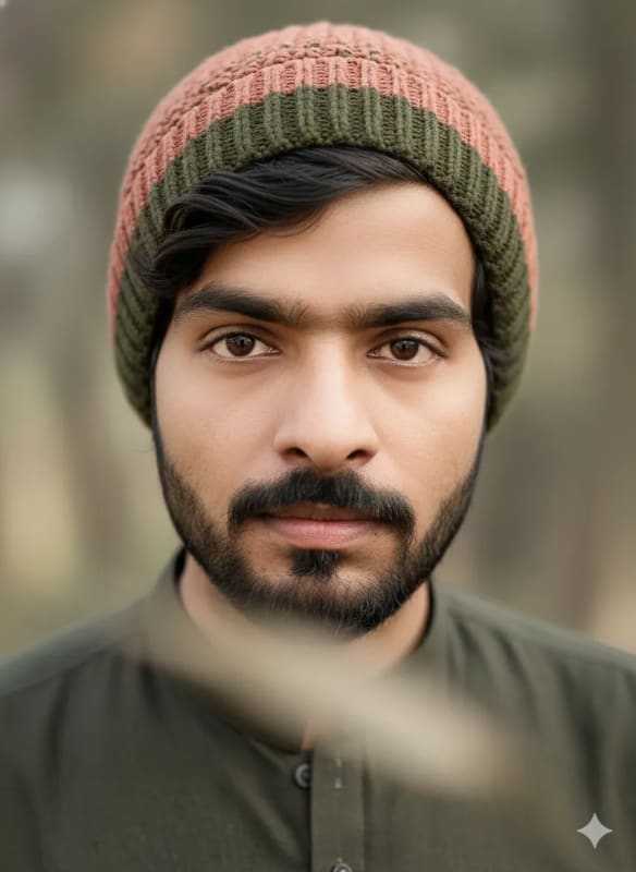 Young Man Portrait with Knitted Beanie: Ultra-Detailed Cinematic Realism - view 1