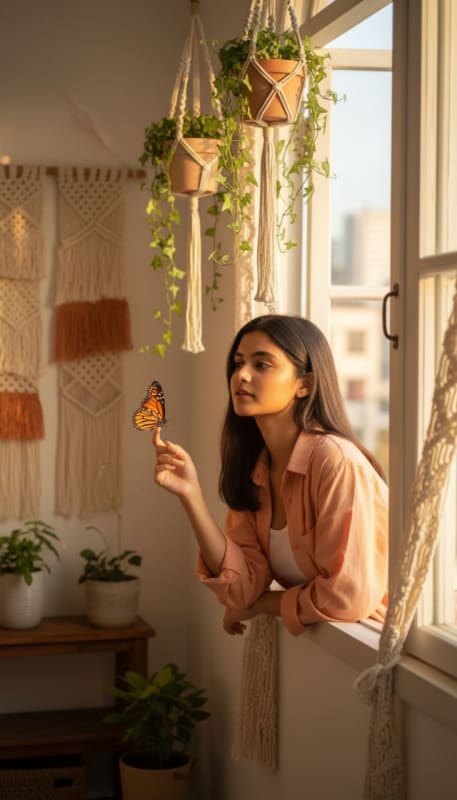Golden Hour Boho Butterfly Portrait thumbnail 3