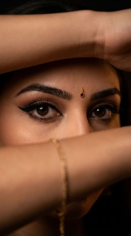 Mysterious Golden Bindi Eye Portrait thumbnail 2