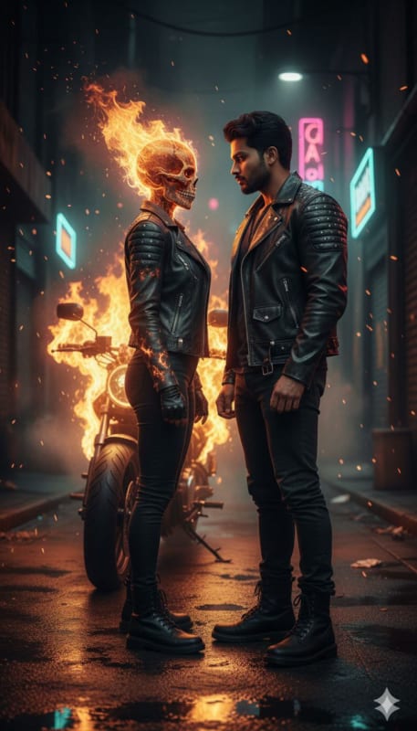 Ghost Rider Cinematic Scene: Love and Chaos in the Rain thumbnail 5