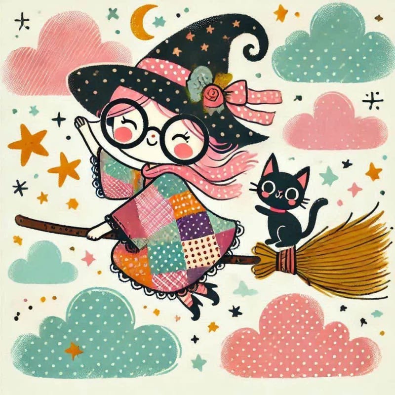 Whimsical Witch Illustration for Children's Books thumbnail 2