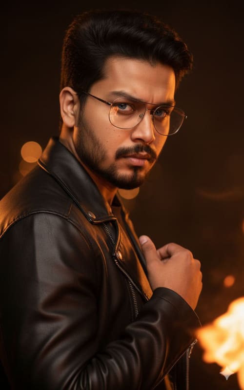 Intense Firelight Portrait: Hyper-Realistic AI Prompt thumbnail 2