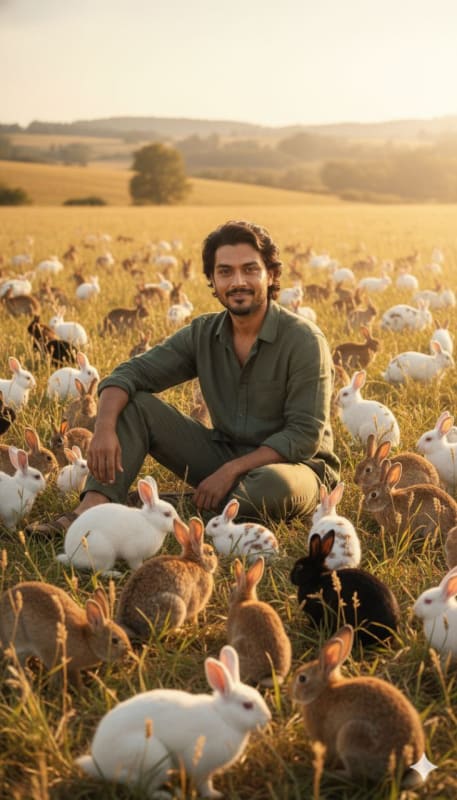 Golden Hour Cat Field Portrait thumbnail 6