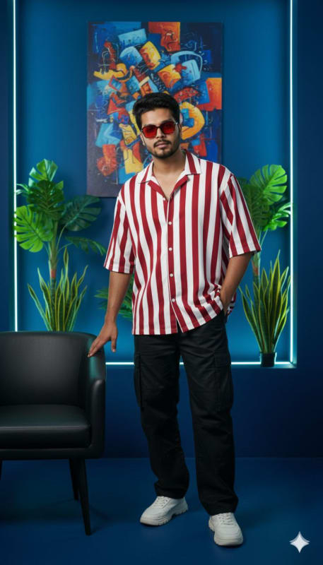 Hyper-Realistic Portrait of a Young Man in a Blue Paint Room - view 1
