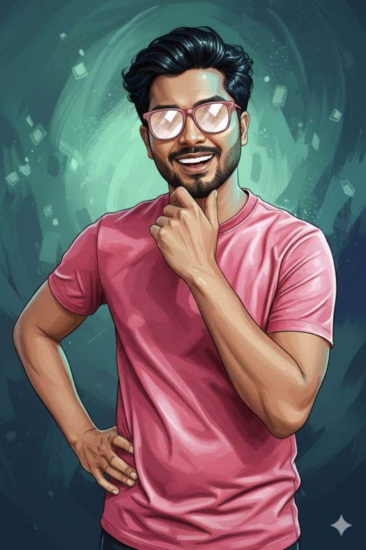Cartoon Portrait Illustration with Vibrant Colors - view 1