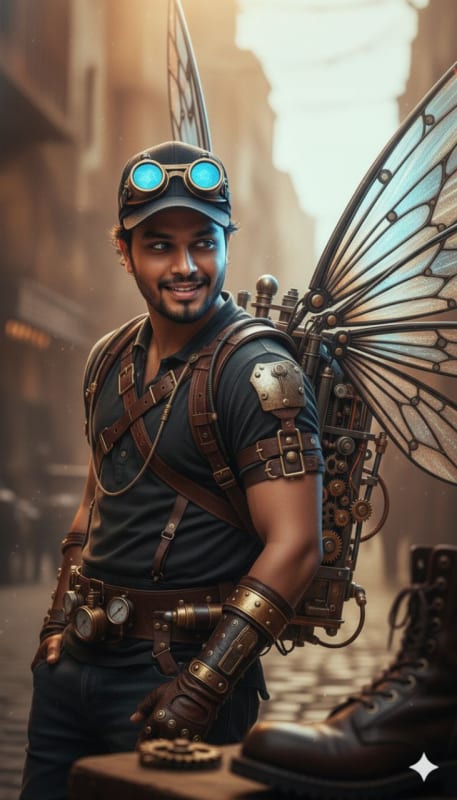 Steampunk Mechanical Wings Portrait thumbnail 3