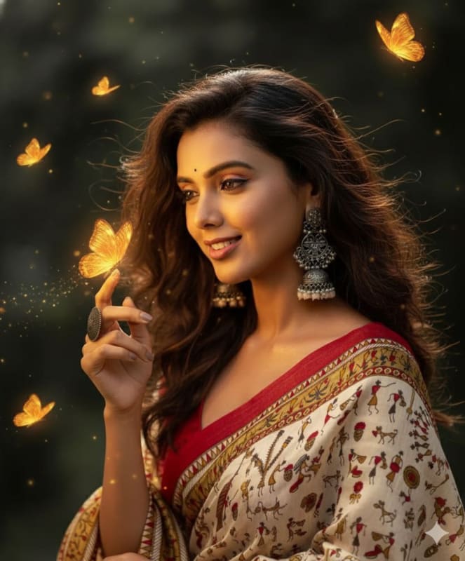 Luminous Golden Butterfly Fantasy Portrait thumbnail 3