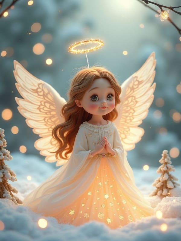 Ethereal Christmas Angel Illustration: A Dreamy AI Prompt thumbnail 2